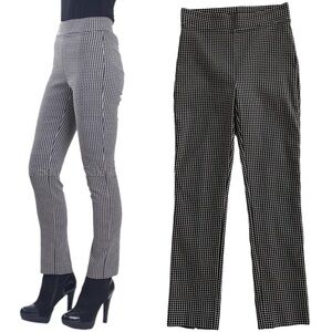 Joseph Ribkoff Printed Rear Ankle Slit Pants Black White US 6